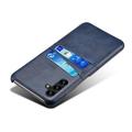 Samsung Galaxy A14 Belagt Plastikcover med Kortlommer - Blå