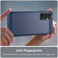 Samsung Galaxy A15 Børstet TPU Cover - Karbonfiber - Blå
