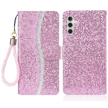 Samsung Galaxy A15 Stilfuldt glitterpungetui - pink