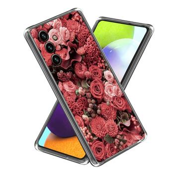 Samsung Galaxy A15 Stilfuld Ultra-Slim TPU Cover - Røde Blomster