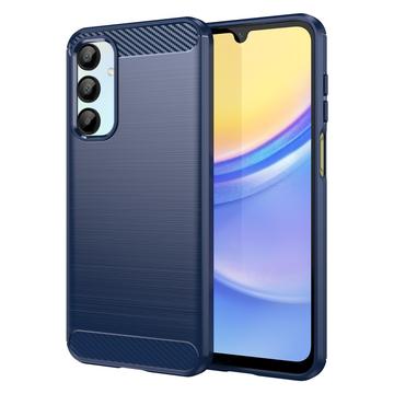 Samsung Galaxy A16 Børstet TPU Cover - Karbonfiber - Blå