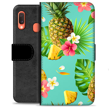 Samsung Galaxy A20e Premium Flip Cover med Pung - Sommer