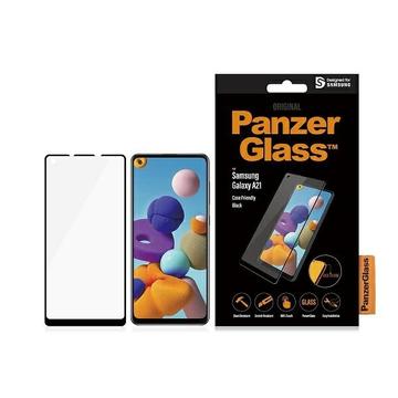 Samsung Galaxy A21 PanzerGlass Case Friendly Skærmbeskyttelse Hærdet Glas - Sort Kant