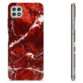 Samsung Galaxy A22 5G TPU Cover - Rød Marmor