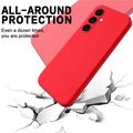 Samsung Galaxy A25 Liquid Silikone Cover med Strop - Rød