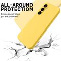 Samsung Galaxy A25 Liquid Silikone Cover med Strop - Gul