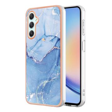 Samsung Galaxy A25 Marmormønster Galvaniseret IMD TPU Cover - Blå