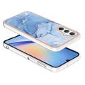 Samsung Galaxy A25 Marmormønster Galvaniseret IMD TPU Cover - Blå