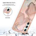 Samsung Galaxy A25 Marmormønster Galvaniseret IMD TPU Cover - Pink