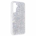 Samsung Galaxy A34 5G Glitter Flakes TPU Cover - Sølv