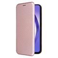 Samsung Galaxy A35 Flip Cover - Karbonfiber - Rødguld