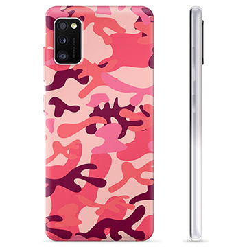 Samsung Galaxy A41 TPU Cover - Pink Camouflage