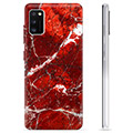 Samsung Galaxy A41 TPU Cover - Rød Marmor