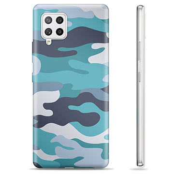 Samsung Galaxy A42 5G TPU Cover - Blå Camouflage