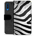 Samsung Galaxy A50 Premium Flip Cover med Pung - Zebra