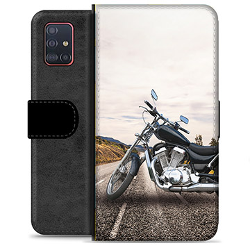 Samsung Galaxy A51 Premium Flip Cover med Pung - Motorcykel