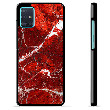 Samsung Galaxy A51 Beskyttende Cover - Rød Marmor
