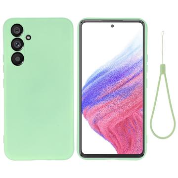 Samsung Galaxy A54 5G Liquid Silikone Cover med Strop - Grøn