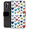 Samsung Galaxy Note10 Premium Flip Cover med Pung - Hjerter