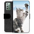 Samsung Galaxy Note20 Premium Flip Cover med Pung - Kat