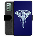 Samsung Galaxy Note20 Premium Flip Cover med Pung - Elefant