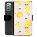 Samsung Galaxy Note20 Premium Flip Cover med Pung - Citron Mønster