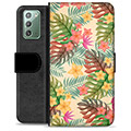 Samsung Galaxy Note20 Premium Flip Cover med Pung - Lyserøde Blomster