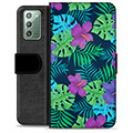 Samsung Galaxy Note20 Premium Flip Cover med Pung - Tropiske Blomster