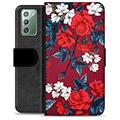 Samsung Galaxy Note20 Premium Flip Cover med Pung - Vintage Blomster