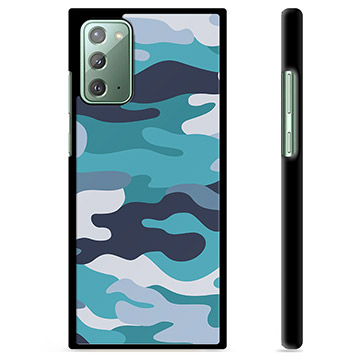 Samsung Galaxy Note20 Beskyttende Cover - Blå Camouflage