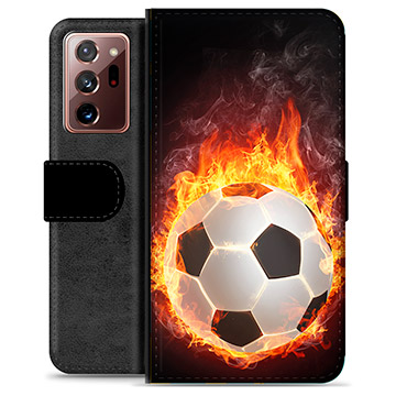 Samsung Galaxy Note20 Ultra Premium Flip Cover med Pung - Fodbold Flamme