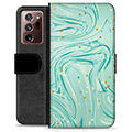 Samsung Galaxy Note20 Ultra Premium Flip Cover med Pung - Grøn Mynte