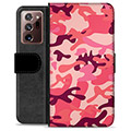 Samsung Galaxy Note20 Ultra Premium Flip Cover med Pung - Pink Camouflage