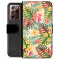 Samsung Galaxy Note20 Ultra Premium Flip Cover med Pung - Lyserøde Blomster