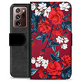 Samsung Galaxy Note20 Ultra Premium Flip Cover med Pung - Vintage Blomster