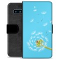 Samsung Galaxy S10 Premium Flip Cover med Pung - Mælkebøtte