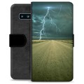 Samsung Galaxy S10 Premium Flip Cover med Pung - Storm