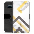 Samsung Galaxy S10+ Premium Flip Cover med Pung - Abstrakt Marmor