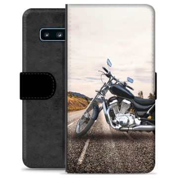 Samsung Galaxy S10 Premium Flip Cover med Pung - Motorcykel
