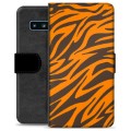 Samsung Galaxy S10 Premium Flip Cover med Pung - Tiger