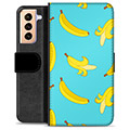 Samsung Galaxy S21+ 5G Premium Flip Cover med Pung - Bananer