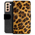 Samsung Galaxy S21+ 5G Premium Flip Cover med Pung - Leopard