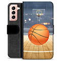 Samsung Galaxy S21 5G Premium Flip Cover med Pung - Basketball