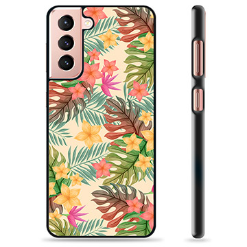 Samsung Galaxy S21 5G Beskyttende Cover - Lyserøde Blomster
