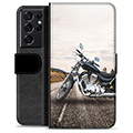 Samsung Galaxy S21 Ultra 5G Premium Flip Cover med Pung - Motorcykel