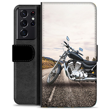 Samsung Galaxy S21 Ultra 5G Premium Flip Cover med Pung - Motorcykel