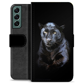 Samsung Galaxy S22+ 5G Premium Flip Cover med Pung - Sort Panter