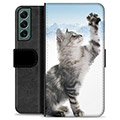 Samsung Galaxy S22+ 5G Premium Flip Cover med Pung - Kat