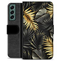 Samsung Galaxy S22+ 5G Premium Flip Cover med Pung - Gyldne Blade