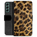 Samsung Galaxy S22+ 5G Premium Flip Cover med Pung - Leopard